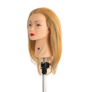 Główka treningowa fryzjerska naturalne włosy 40 cm BLONDE